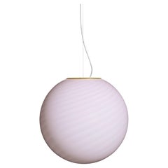 Big Murano Candy Pendant Soft Pink Swirl D:40 cm