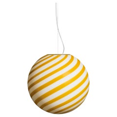 Big Murano Candy Pendants Yellow/White Swirl D: 40 cm