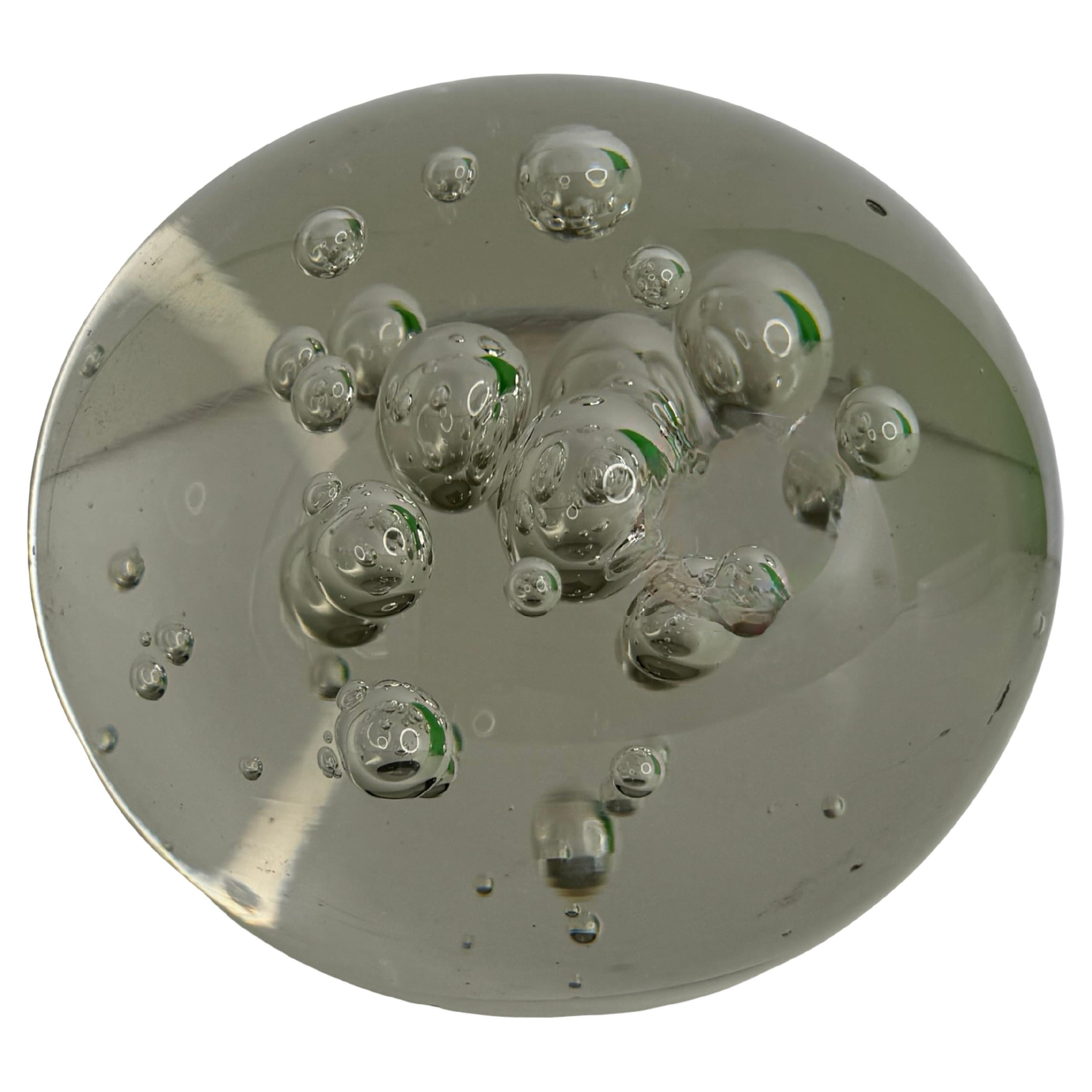 Big Murano Glass Paperweight Bubbles inside Mid-Century Modern, Italy 1980s