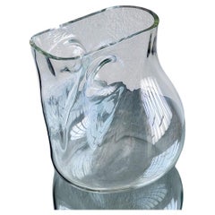 Big Murano Sculpture in Clear Glass by Alfredo Barbini, Rare Decorative, Signed