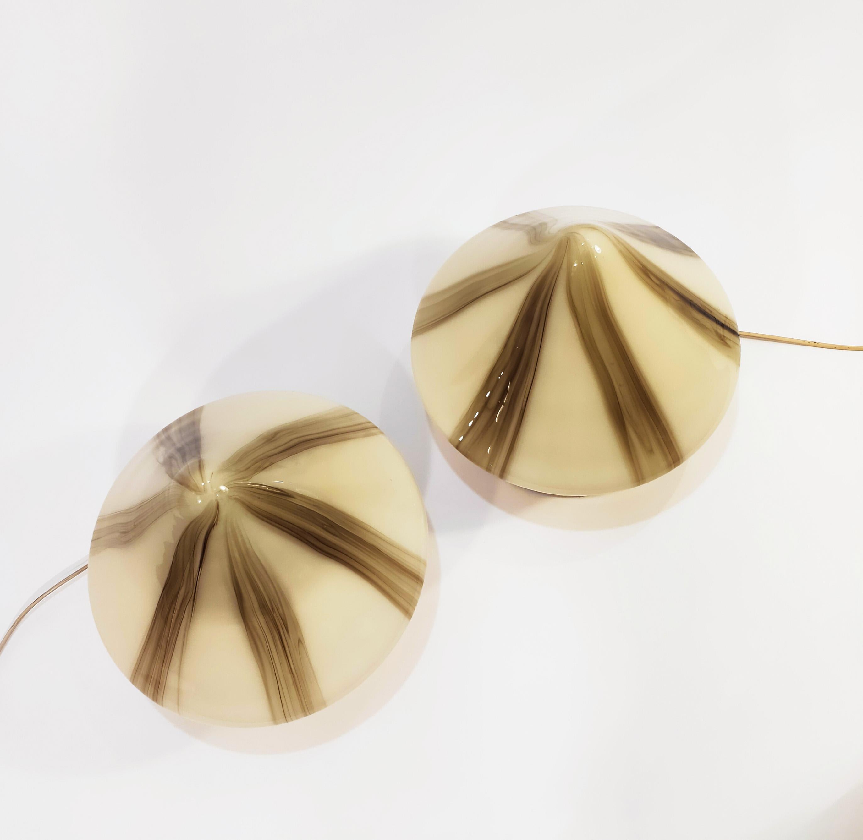 Big murano table lamps in the style of F. Fabbia, Italy, 1970s, set of 2 In Good Condition For Sale In SANT ADRIÀ DE BESÒS, ES
