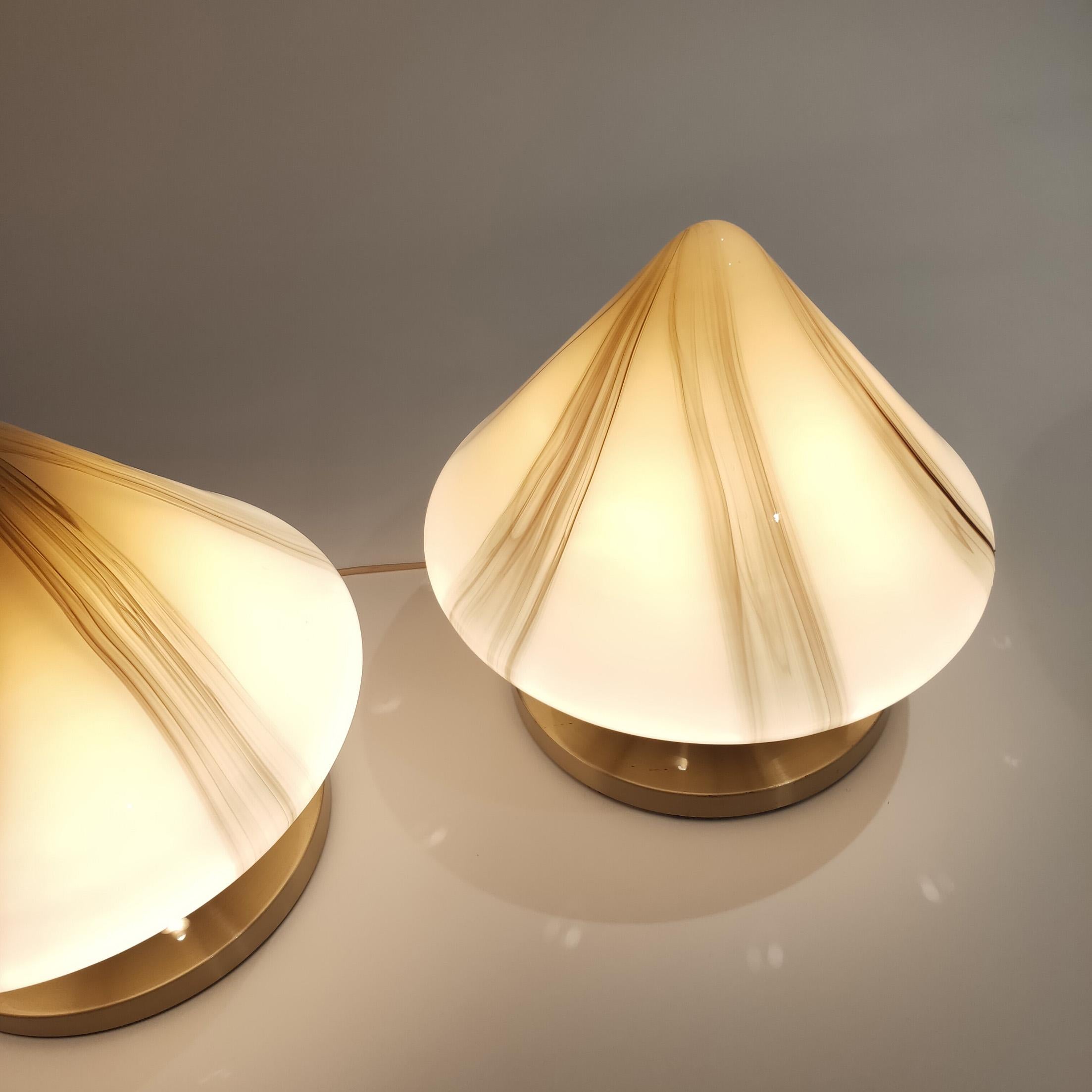 Big murano table lamps in the style of F. Fabbia, Italy, 1970s, set of 2 For Sale 1