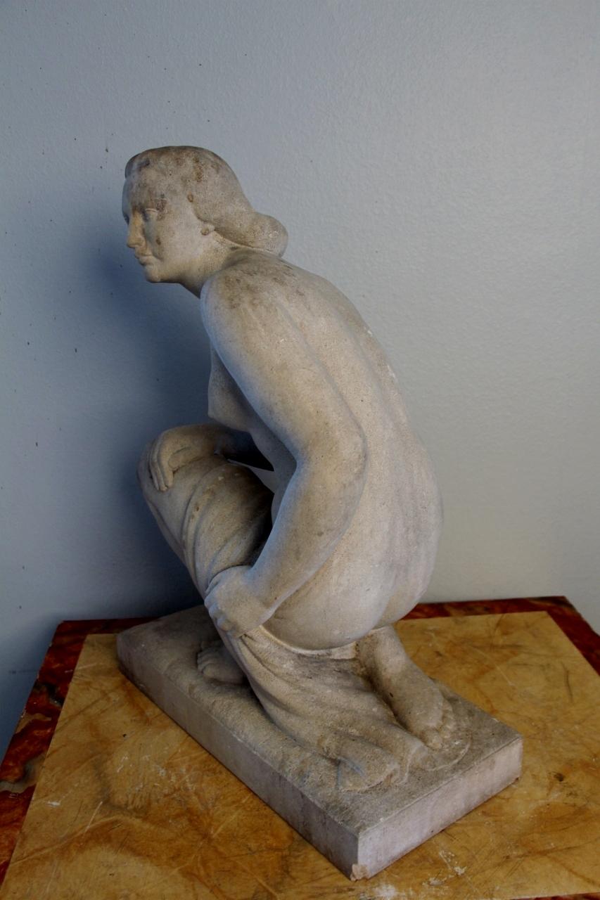Big Naked Woman in Stone by Lucien Gibert In Good Condition In charmes, FR