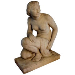 Big Naked Woman in Stone by Lucien Gibert