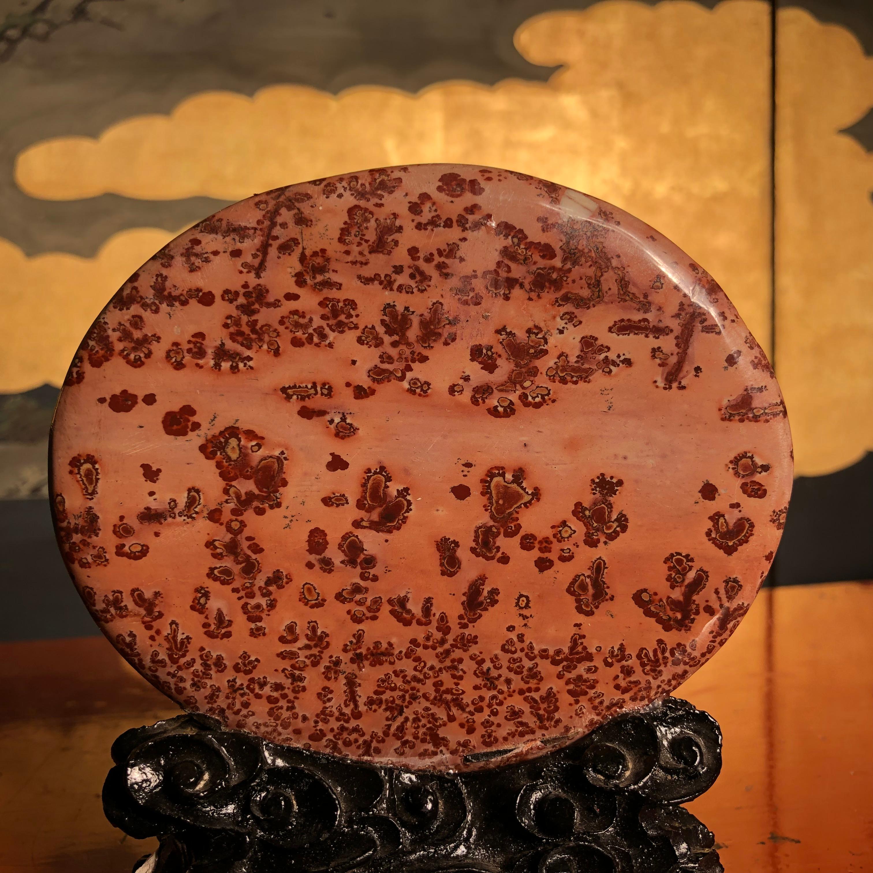Chinese Big Natural Sea Red Viewing Stone, Extraordinary Art, Fine Gift