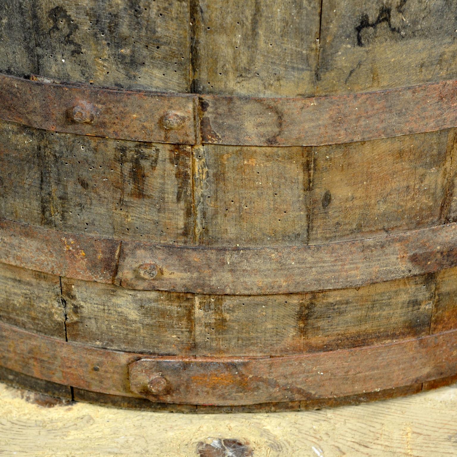 Hungarian Big Oak Barrelled Planter Circa 1900