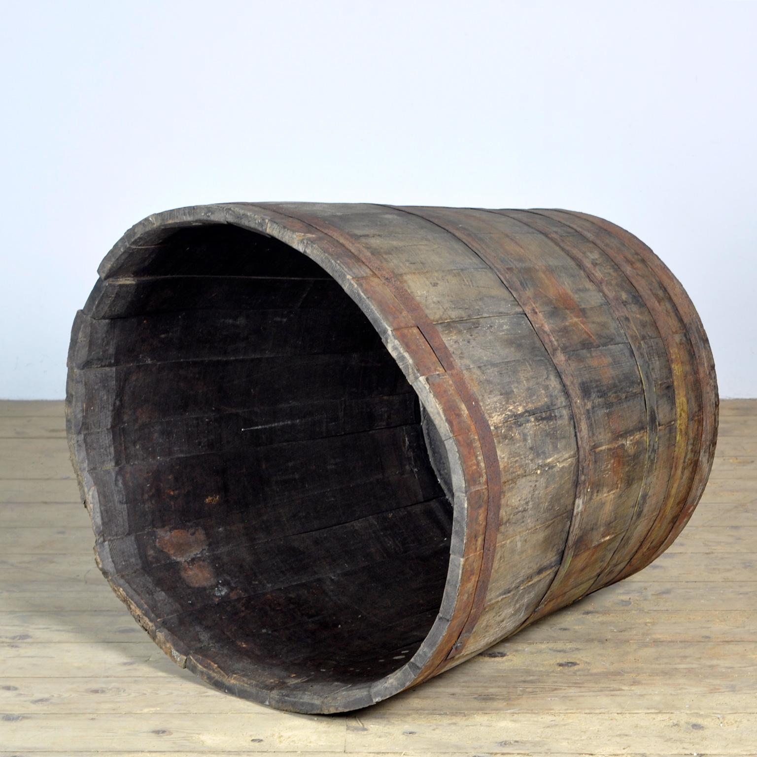Iron Big Oak Barrelled Planter Circa 1900