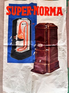 Big old advertising poster stove heating Super Norma - around 1930s