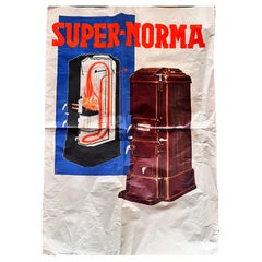 Big old advertising poster stove heating Super Norma - around 1930s