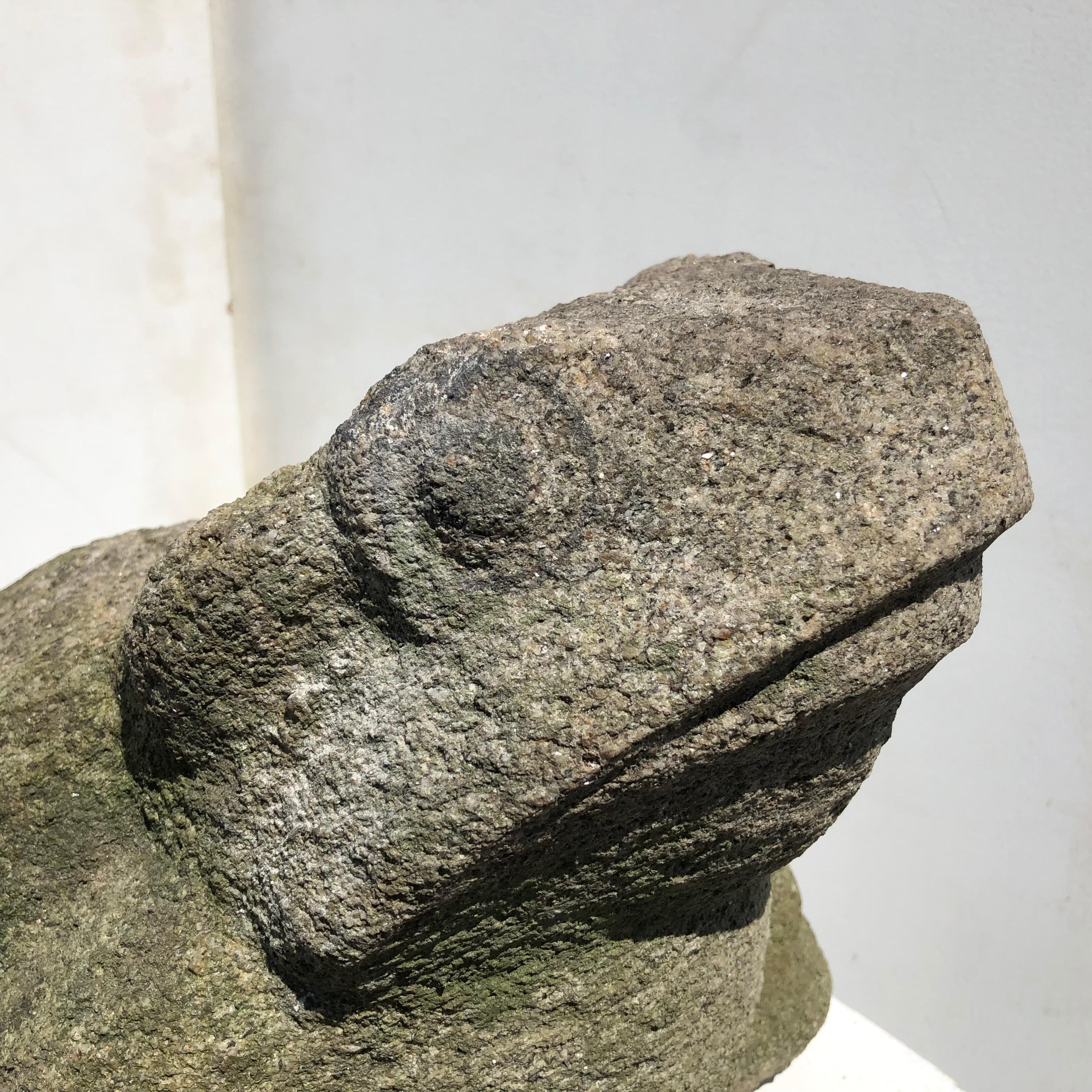 Granite Big Old Japanese Stone Garden Frog Brings Joy and Soul to Your Sacred Space