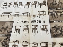 Großes altes Thonet Möbel Poster, 1920er Jahre
