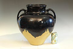 Big Old Zanesville Pottery Ebonello Vintage Vase Arts & Crafts Drip 16x16"