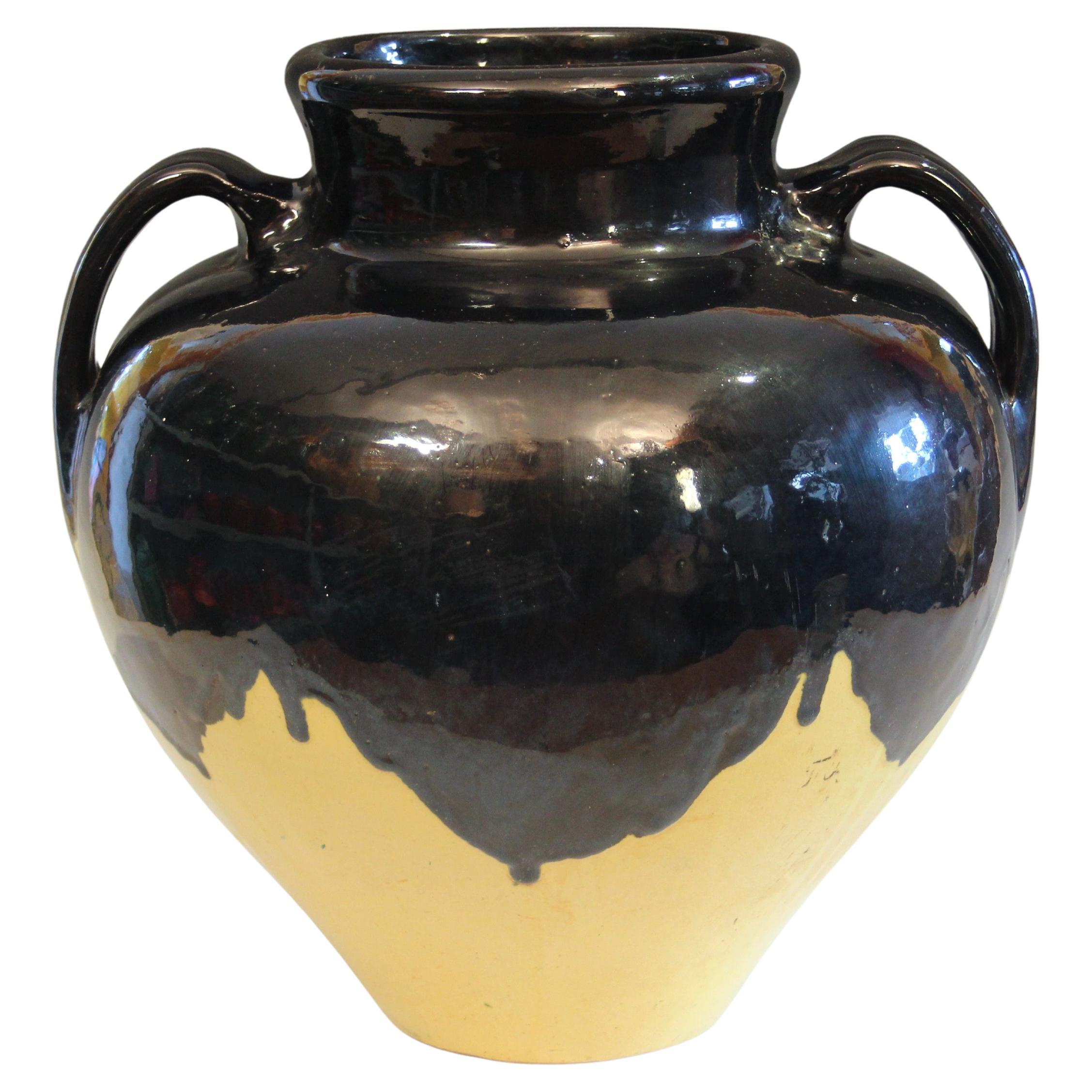Big Old Zanesville Pottery Ebonello Vintage Vase Arts & Crafts Tropf 16x16"