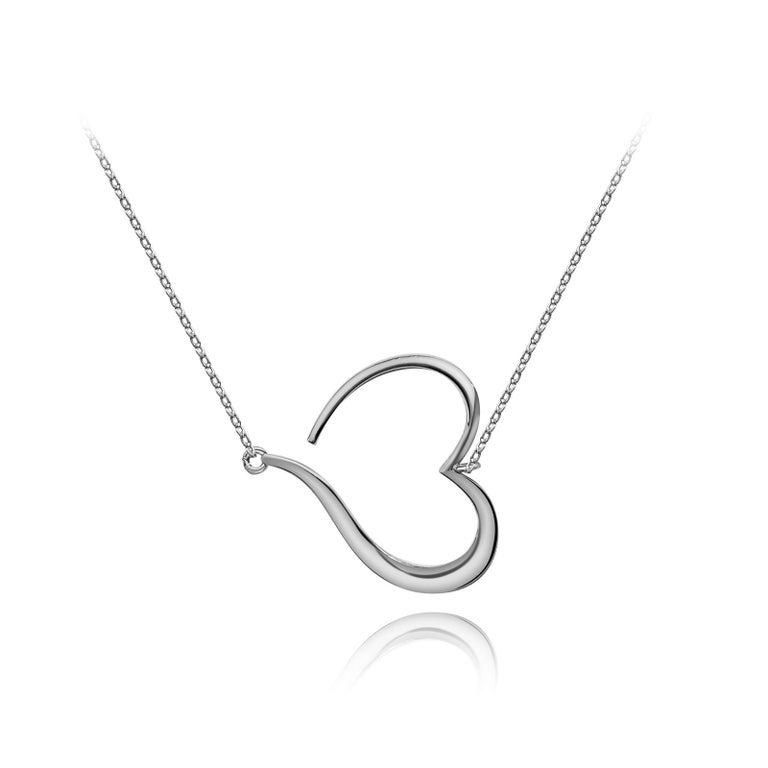 Big Open Heart Chain Necklace For Sale at 1stDibs