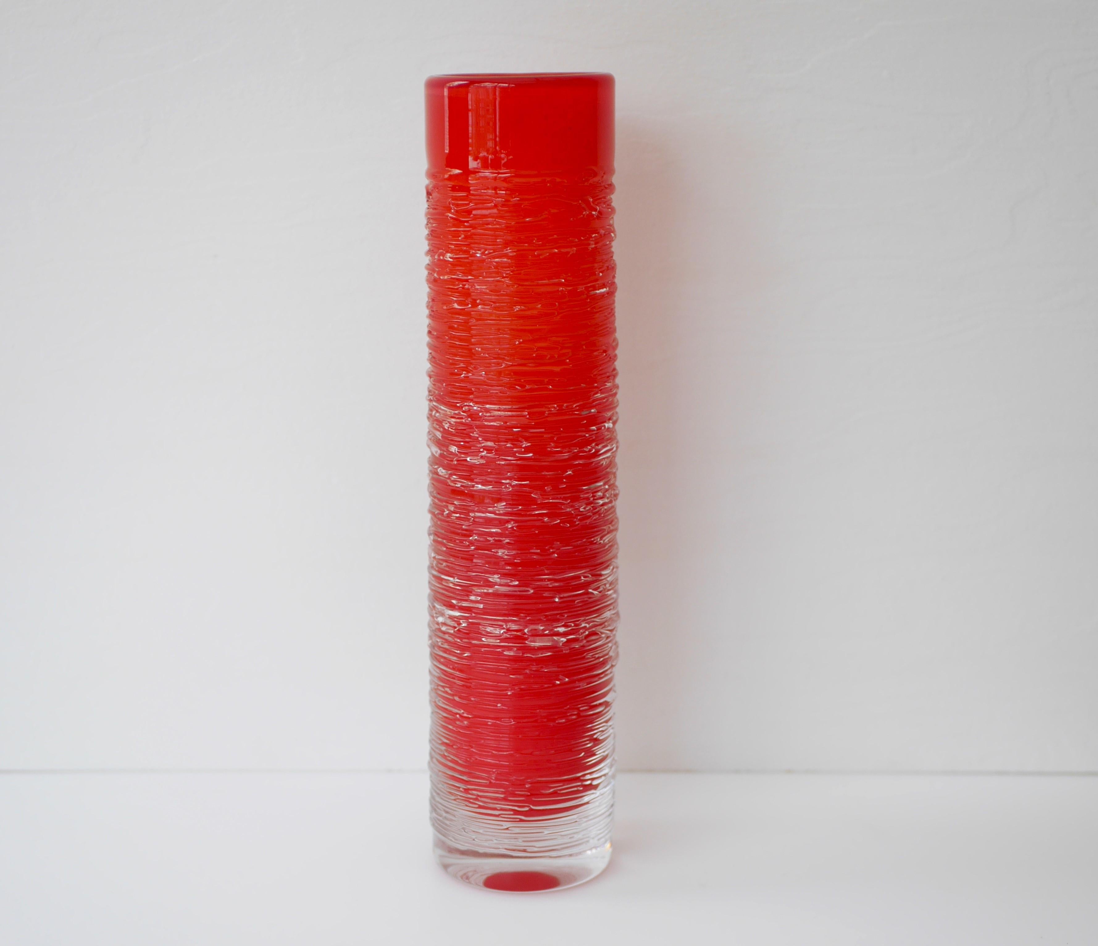 Big Orange Glass Vase by Bengt Edenfalk for Skruf, Sweden, 1970s For Sale 2