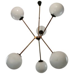 Vintage Big Orbital Stilnovo Attribured Chandalier, Italy, 1960s