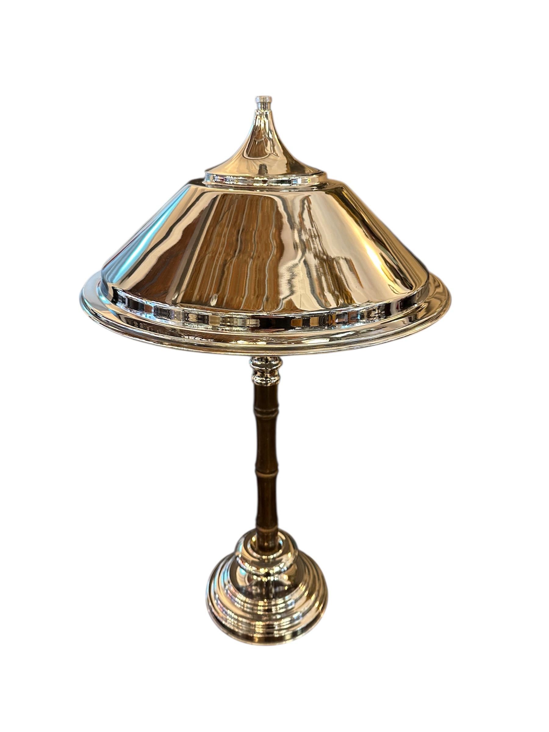 Grande coppia di lampade da tavolo Art Deco in legno e cromo, Francia in vendita 13