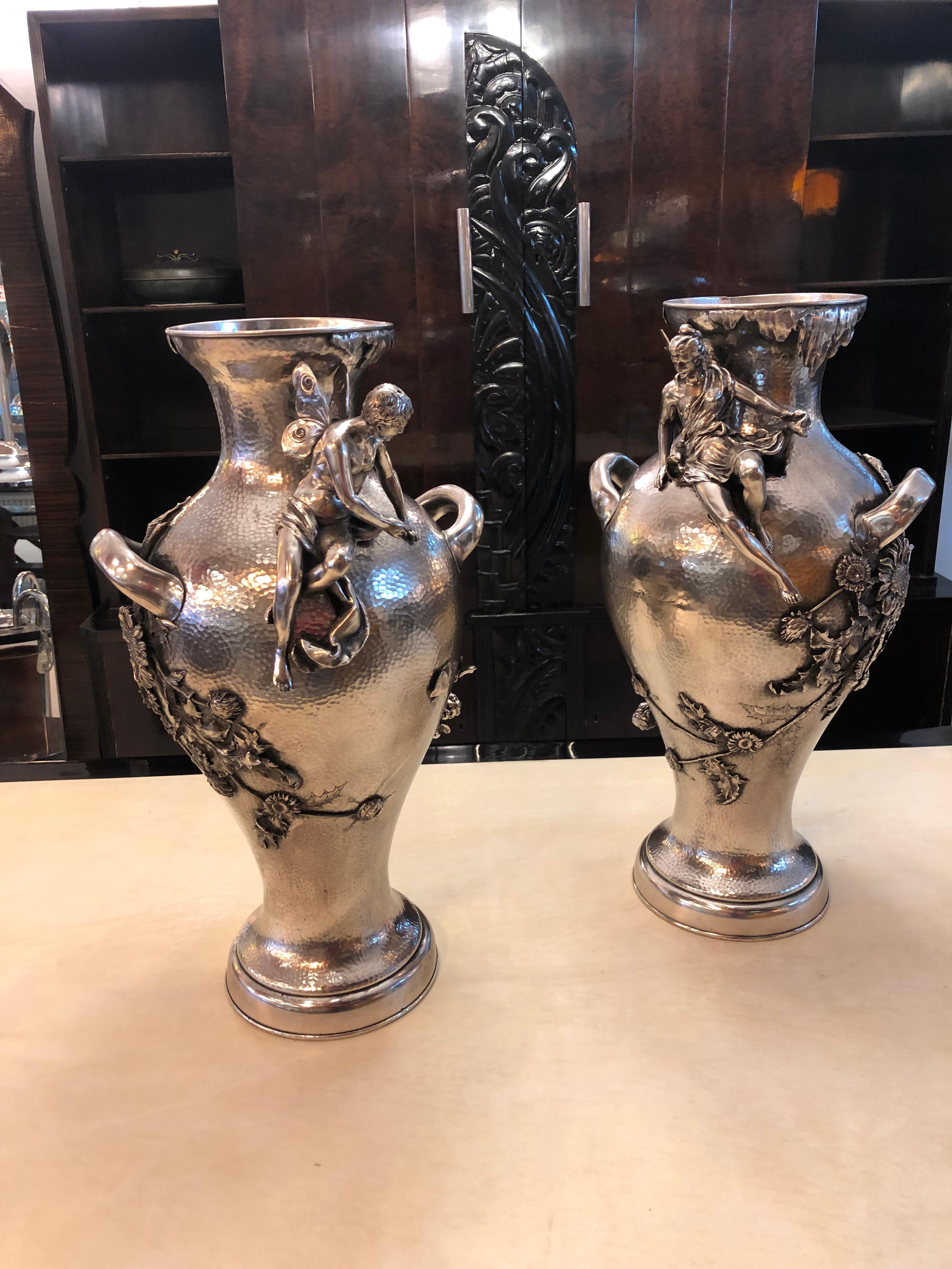 Big pair of bases, German, 1906, Art Nouveau In Good Condition For Sale In Ciudad Autónoma Buenos Aires, C