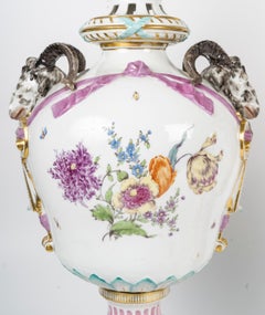 Big Pair of Berlin Porcelain Covered Vases, Napoleon III.