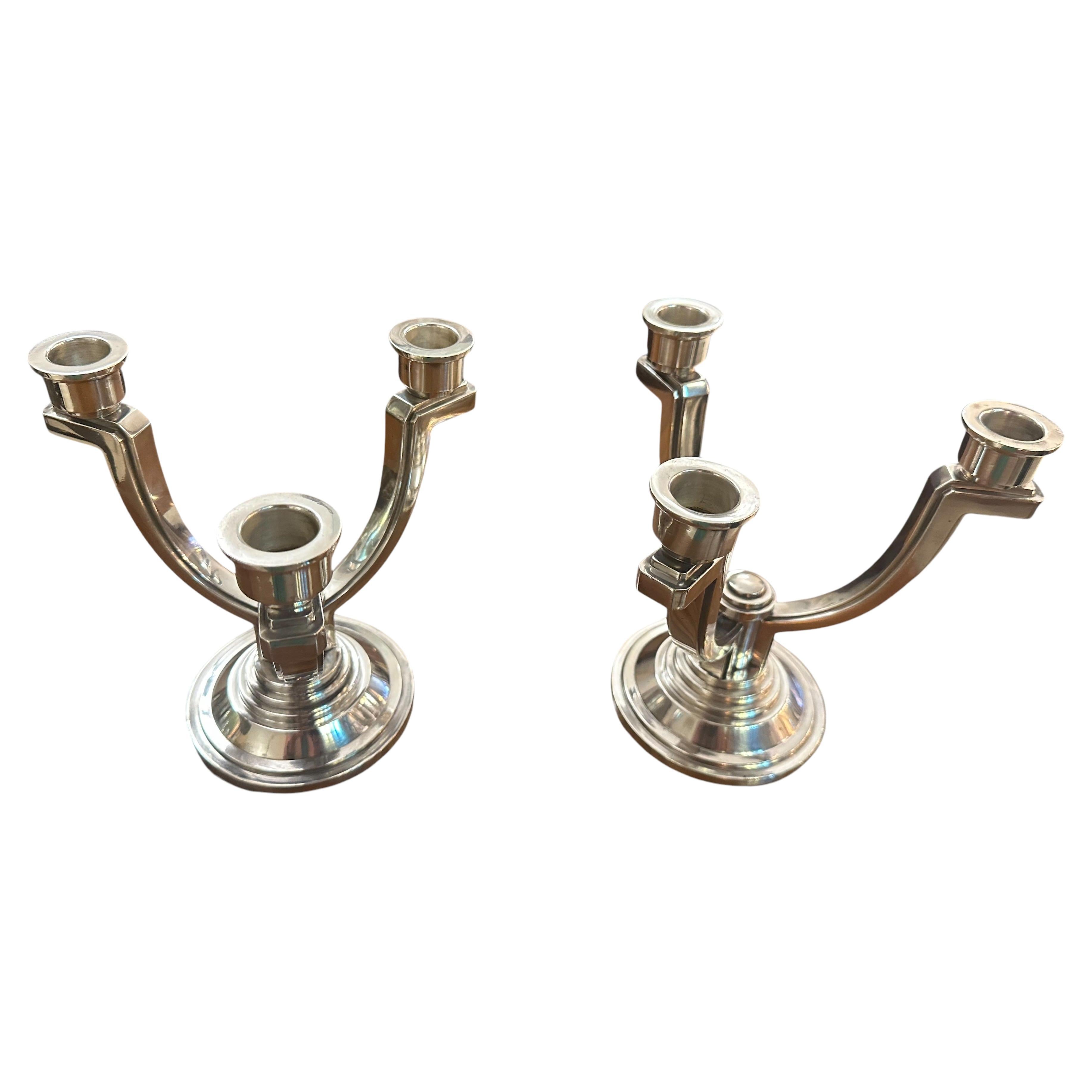 Big Pair of Candelabras, Art Deco, Sign: France