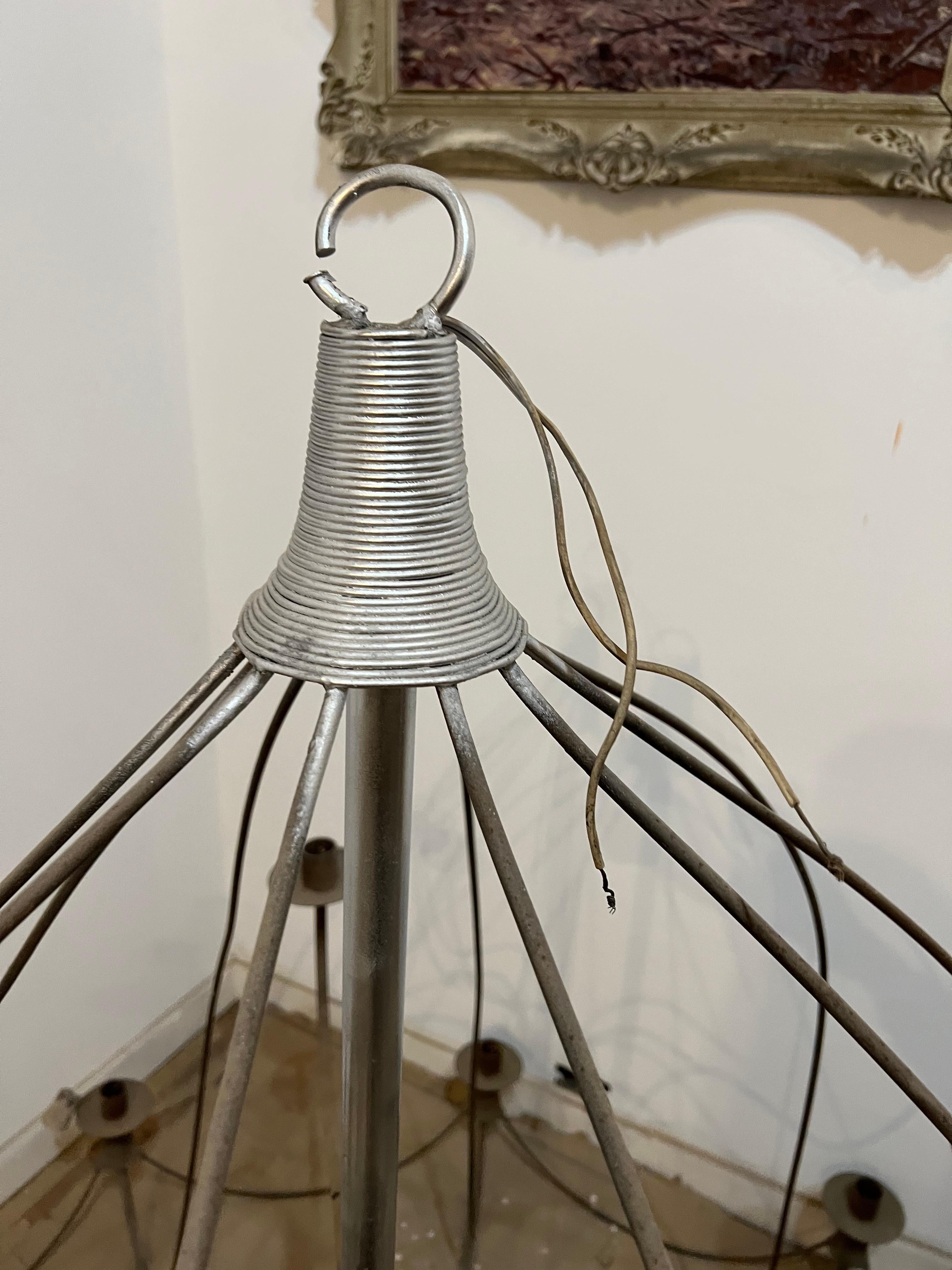 Big Pair of Chandelier in Iron, Style, 1970 For Sale 4