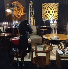 Big Pair of Obelisks, 1930 in Golden Leaf Iron , Height: 86.62 cm