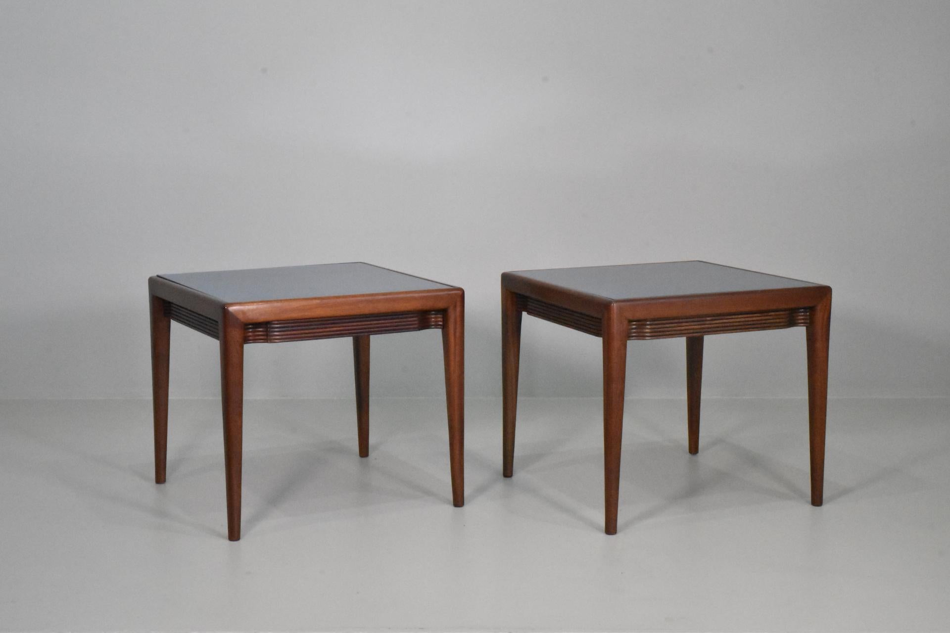 20th Century Big Pair Osvaldo Borsani of Arredamenti Borsani Varedo Low Tables Original Label For Sale