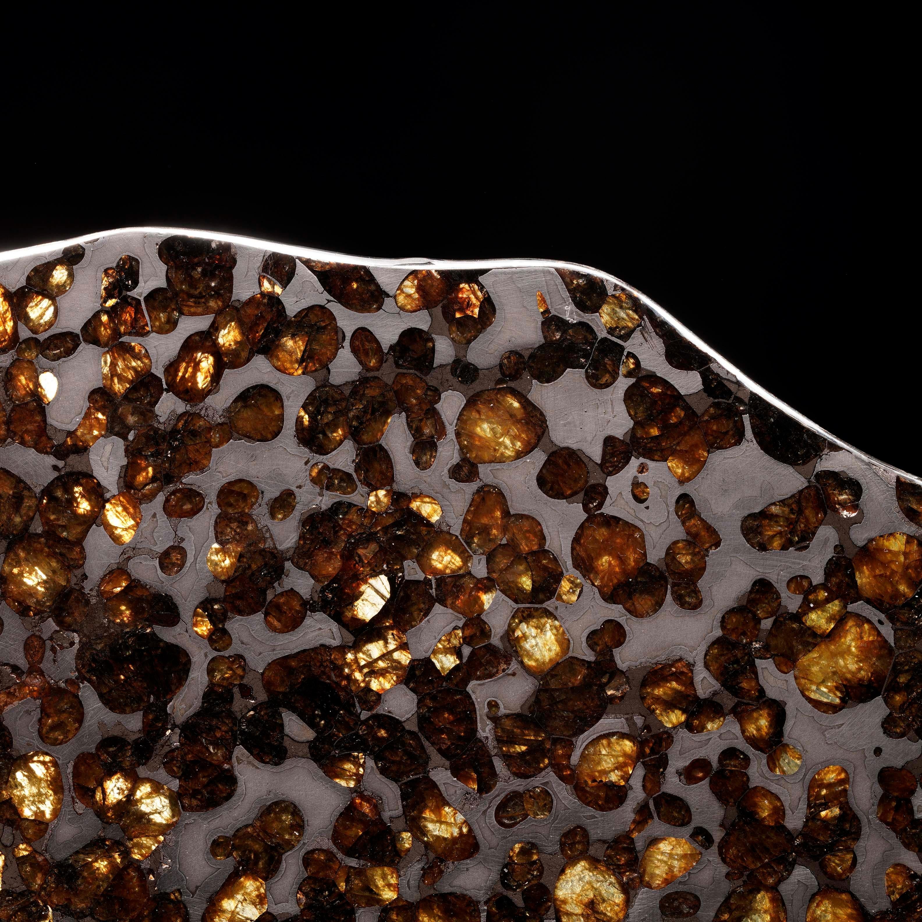 Contemporary Big Pallasite Meteorite Slice