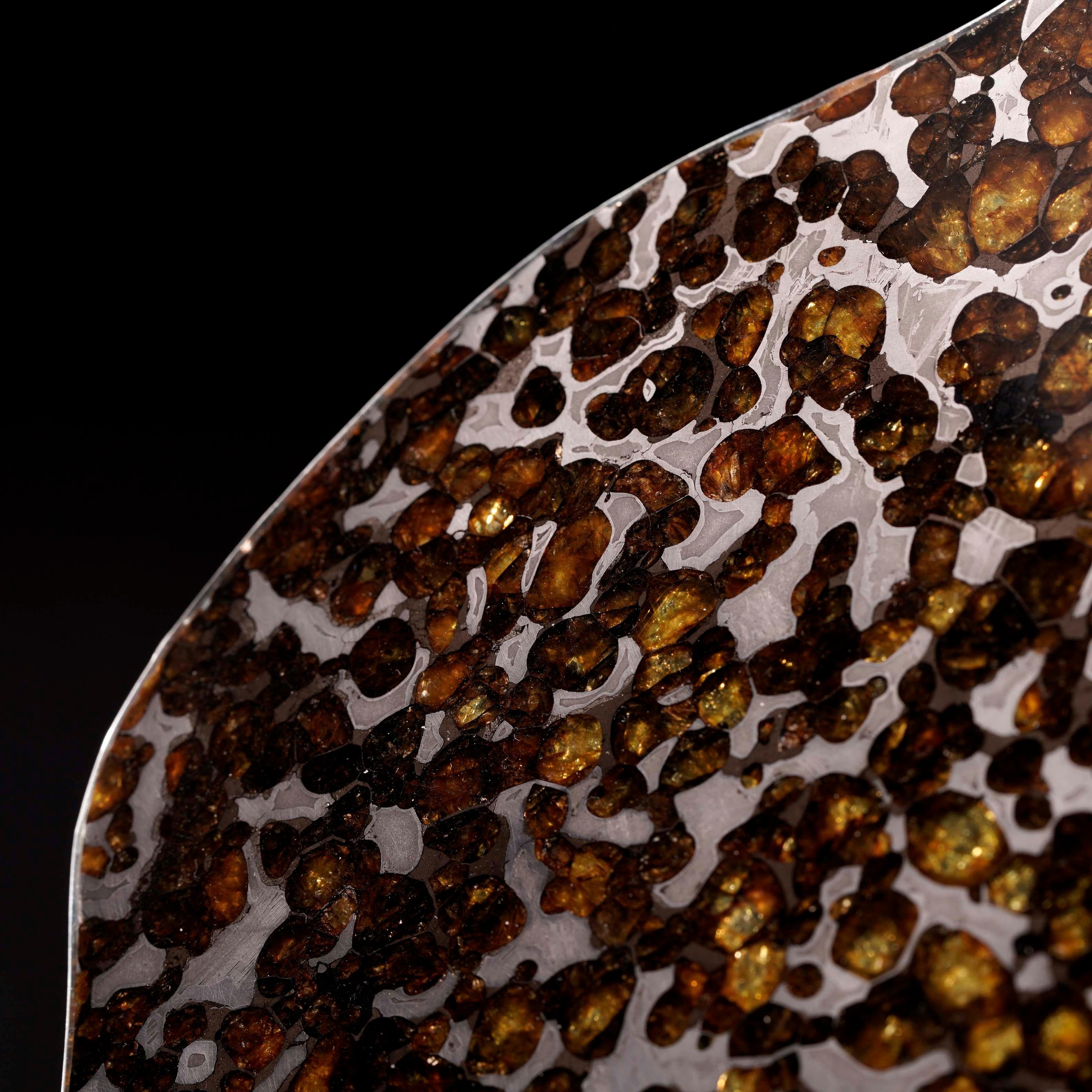 Rock Crystal Big Pallasite Meteorite Slice