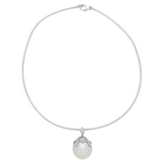 Grand pendentif/collier en perles et diamants