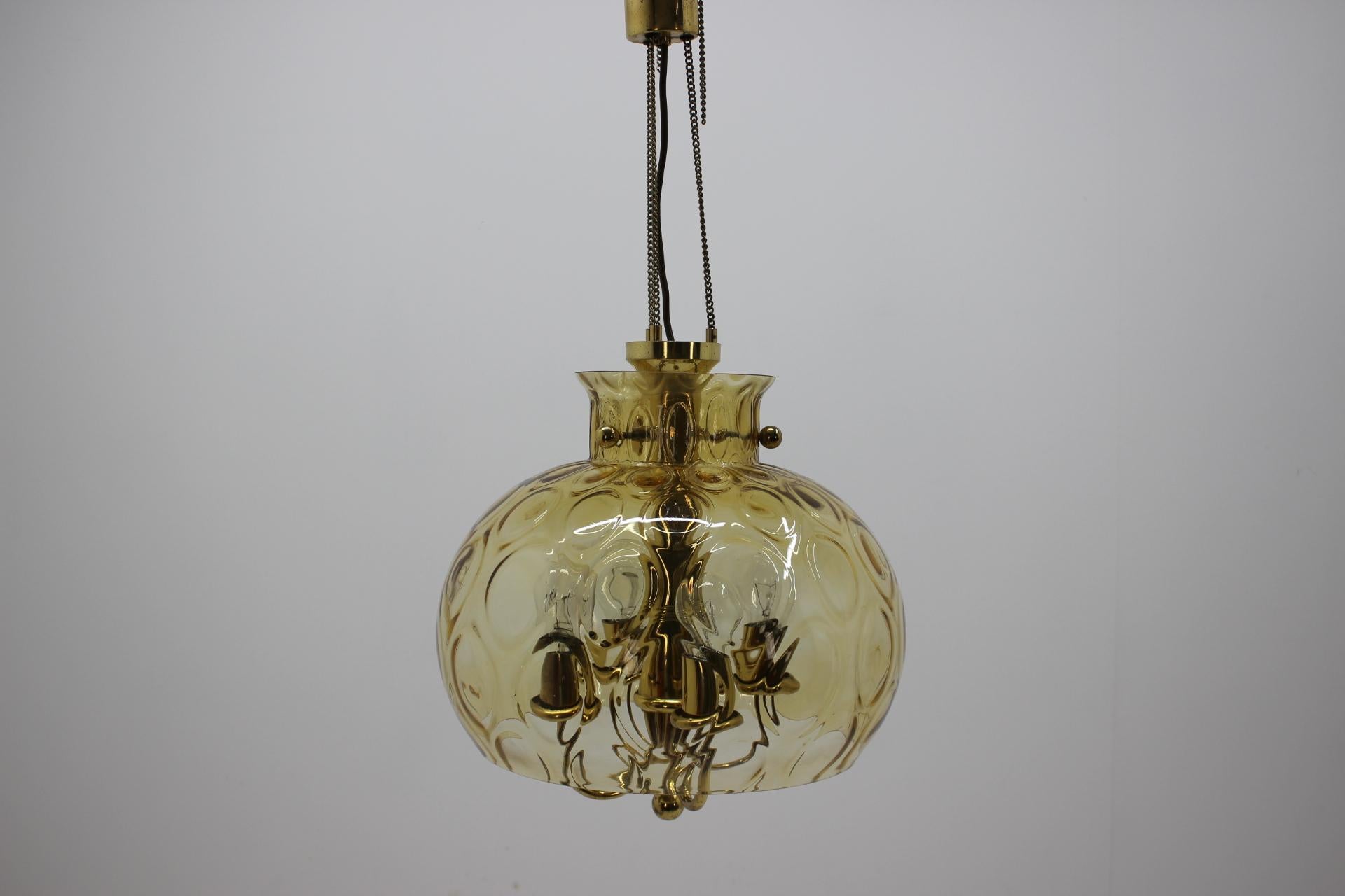 Brass Big pendant by Kamnický Šenov, Czechoslovakia