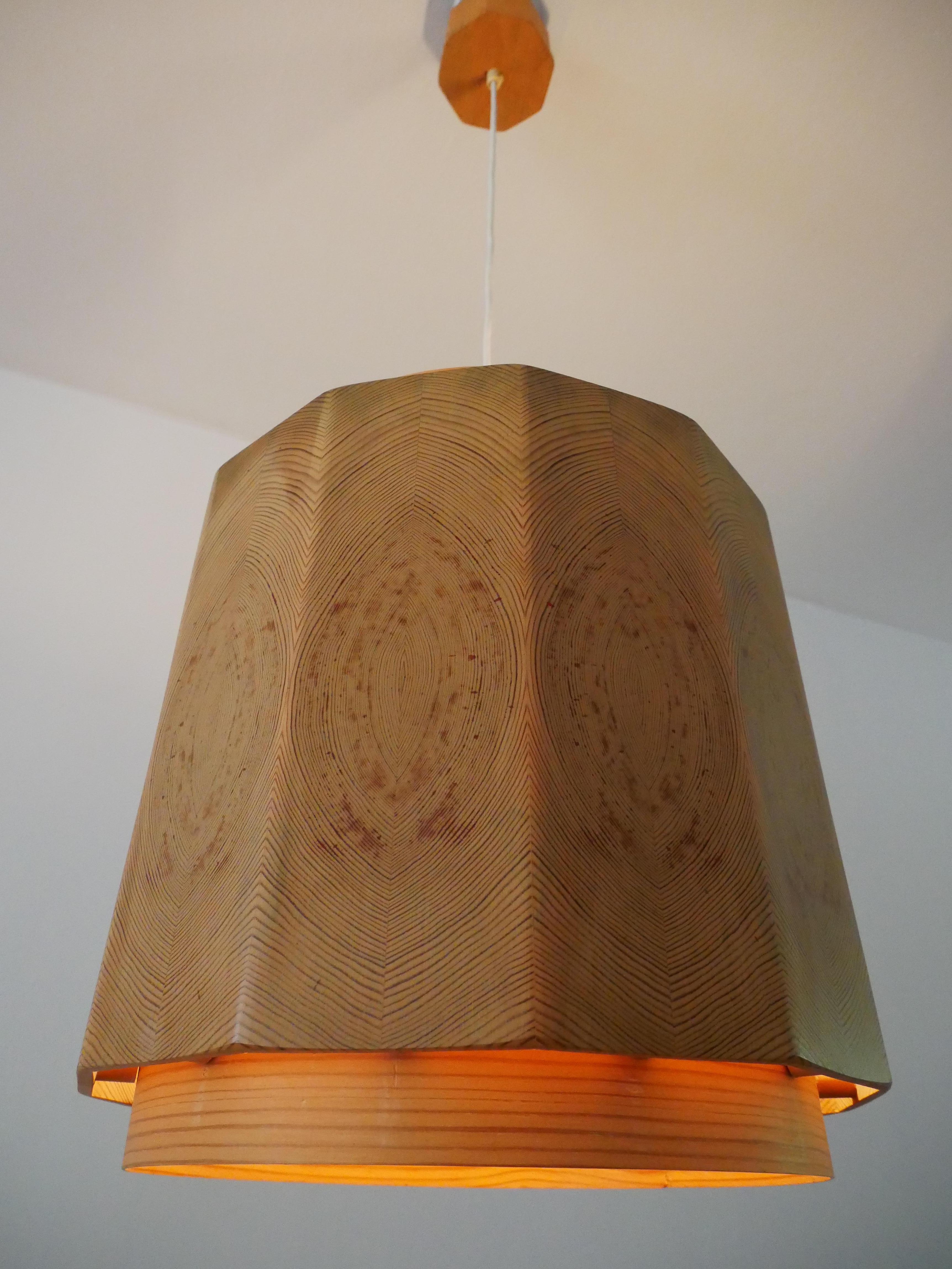 Pine Big pendent Lamp by Leif Wikner 1960s For Sale