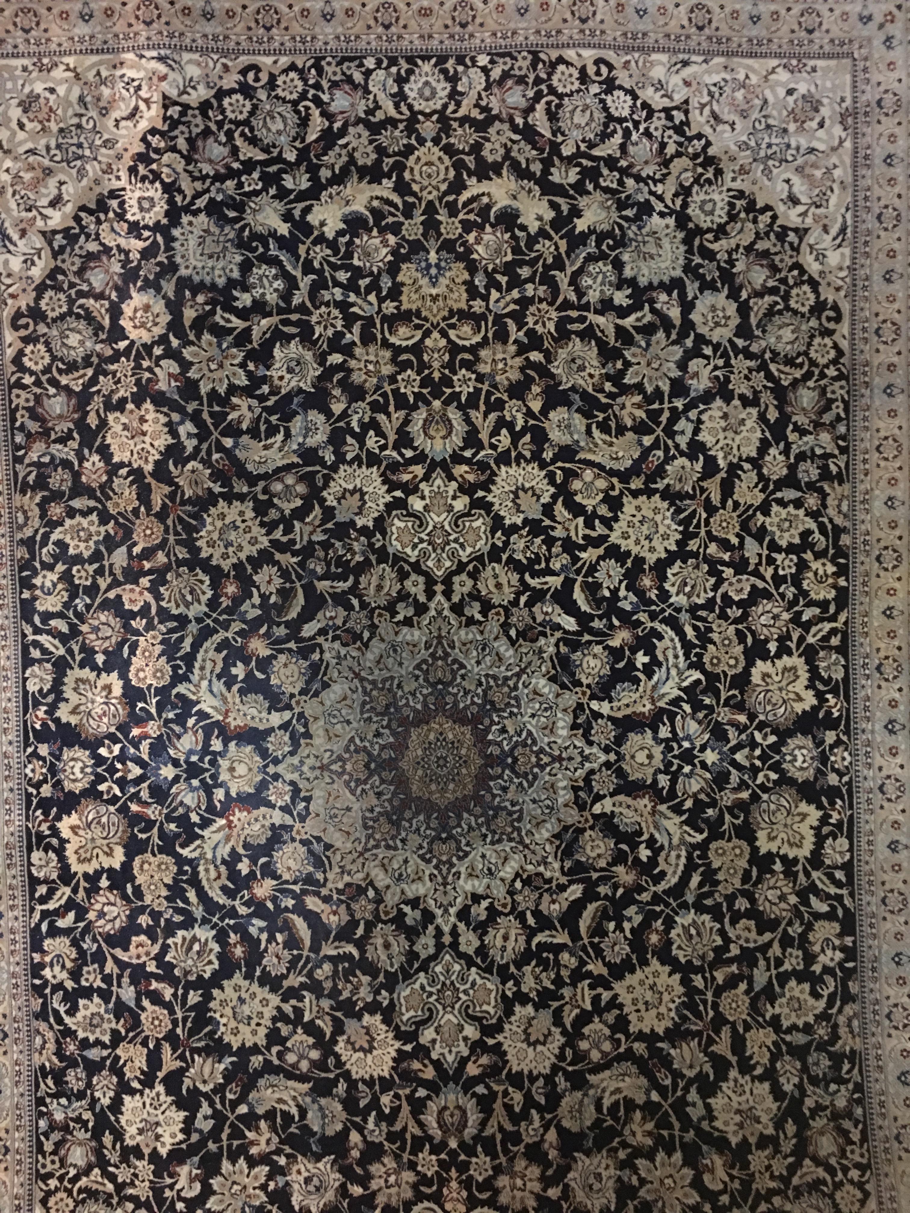 These luxury rugs are fine Persian carpet from Iran- Naein, with central medallion Persian rug designs. these natural rugs have mostly floral rug design, and highest quality Finely woven in a combination of wool and silk to create a classically