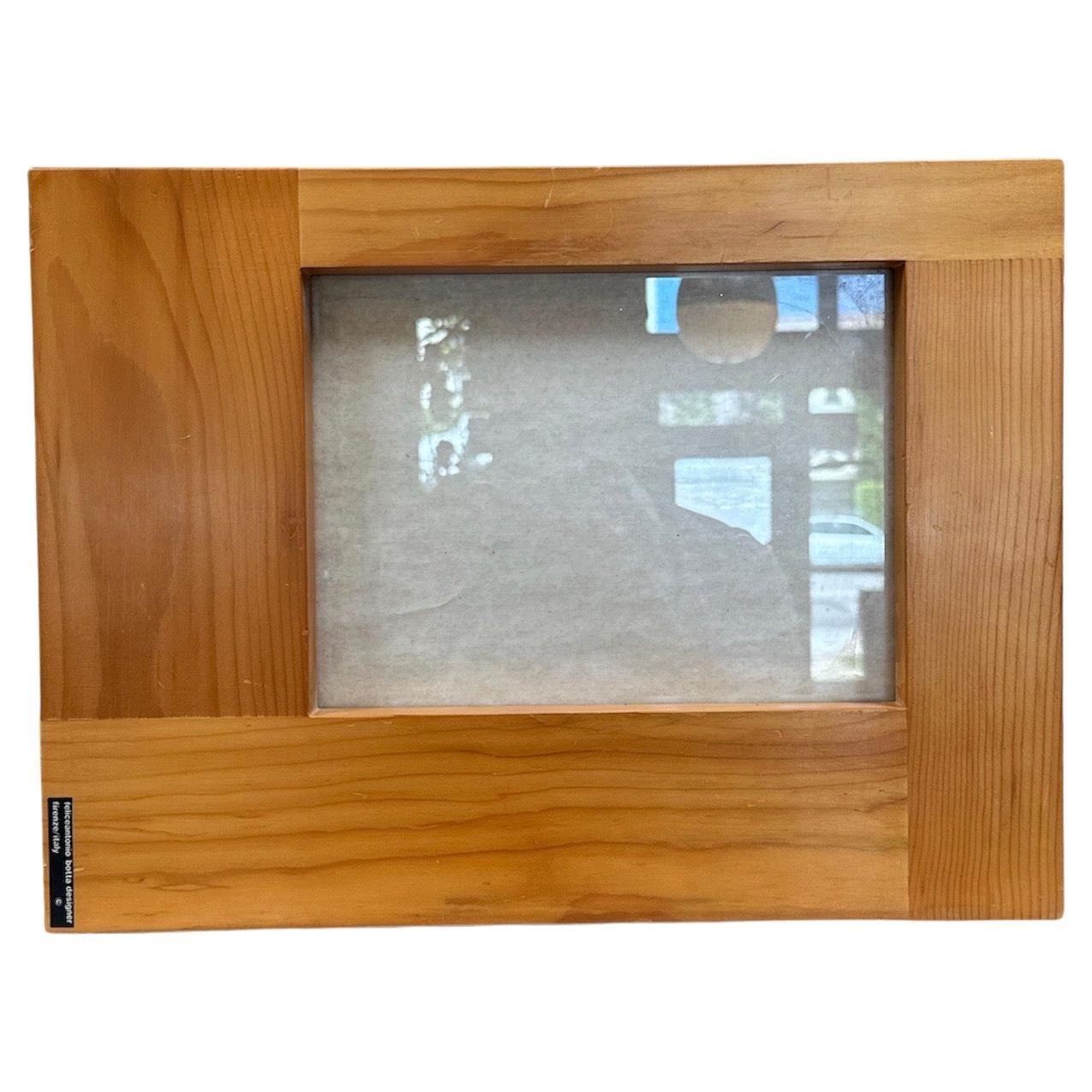 Big Picture Frame in Pine Wood & Steel by Felice Antonio Botta, Italy, 1970s For Sale