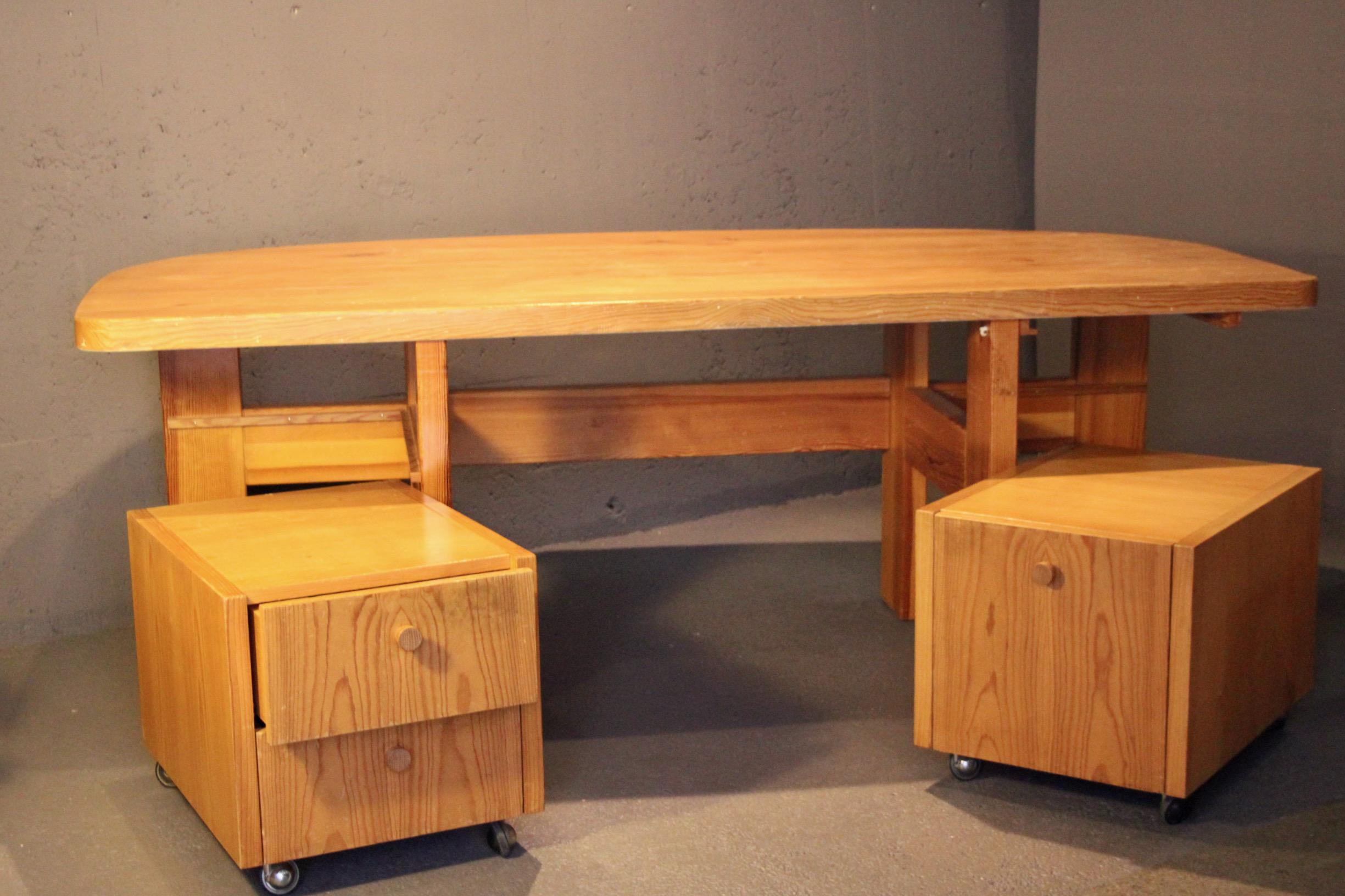 Bigli Kiefer Schreibtisch mit 2 Korpus im Angebot 9