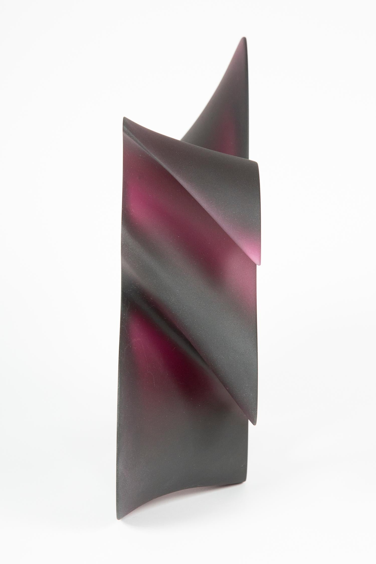 Big Pink Line Unique Glass Sculpture by Karin Mørch 2
