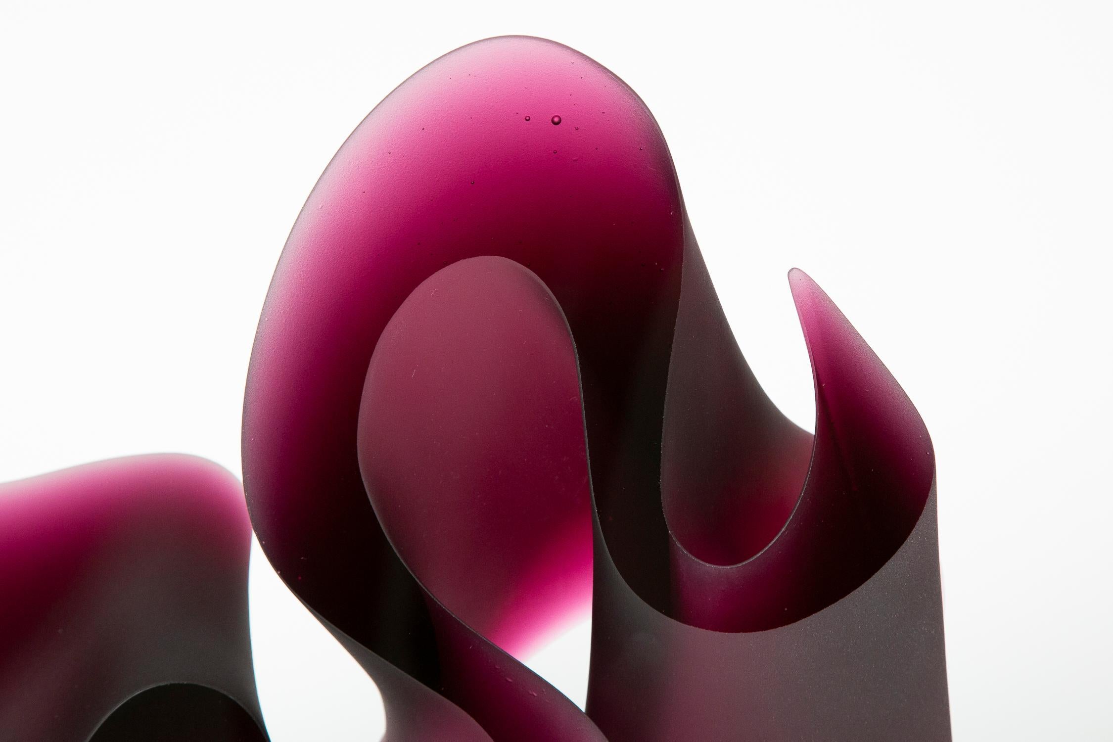 Other Big Pink Line Unique Glass Sculpture by Karin Mørch