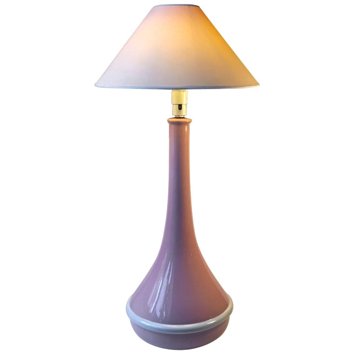 Big Pink Pottery Table Lamp by Royal Copenhagen, Denmark, 1970s For Sale