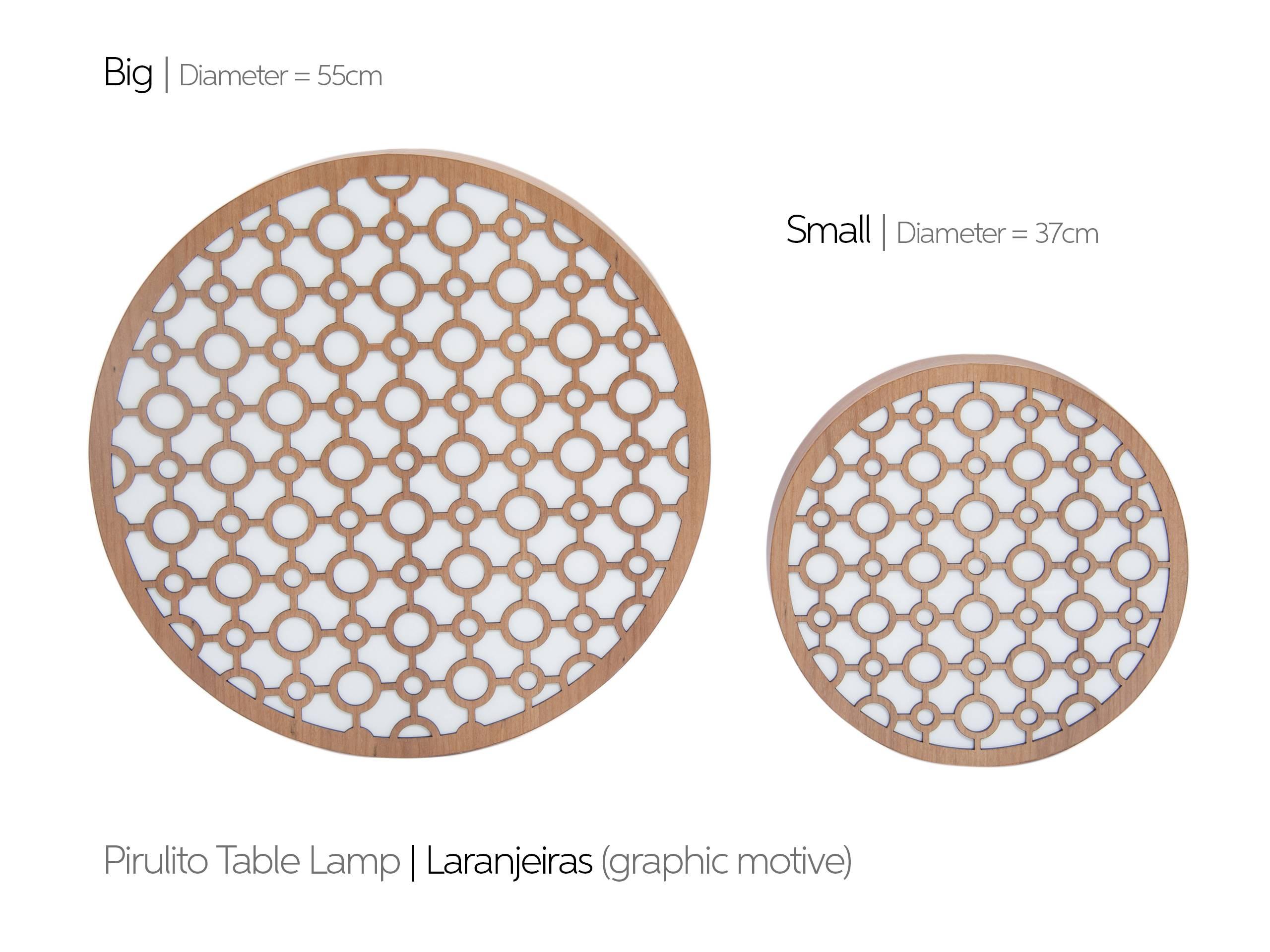Big Pirulito Brazilian Contemporary Graphic Pattern Wood Table Lamp by Lattooga 2
