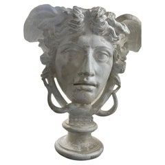Gran escultura de escayola de la cabeza de Medusa, Bélgica 1960