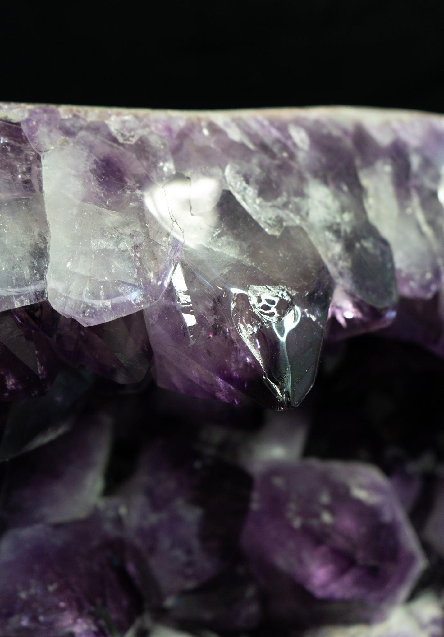 Contemporary Big Point Tabletop Amethyst Geode For Sale