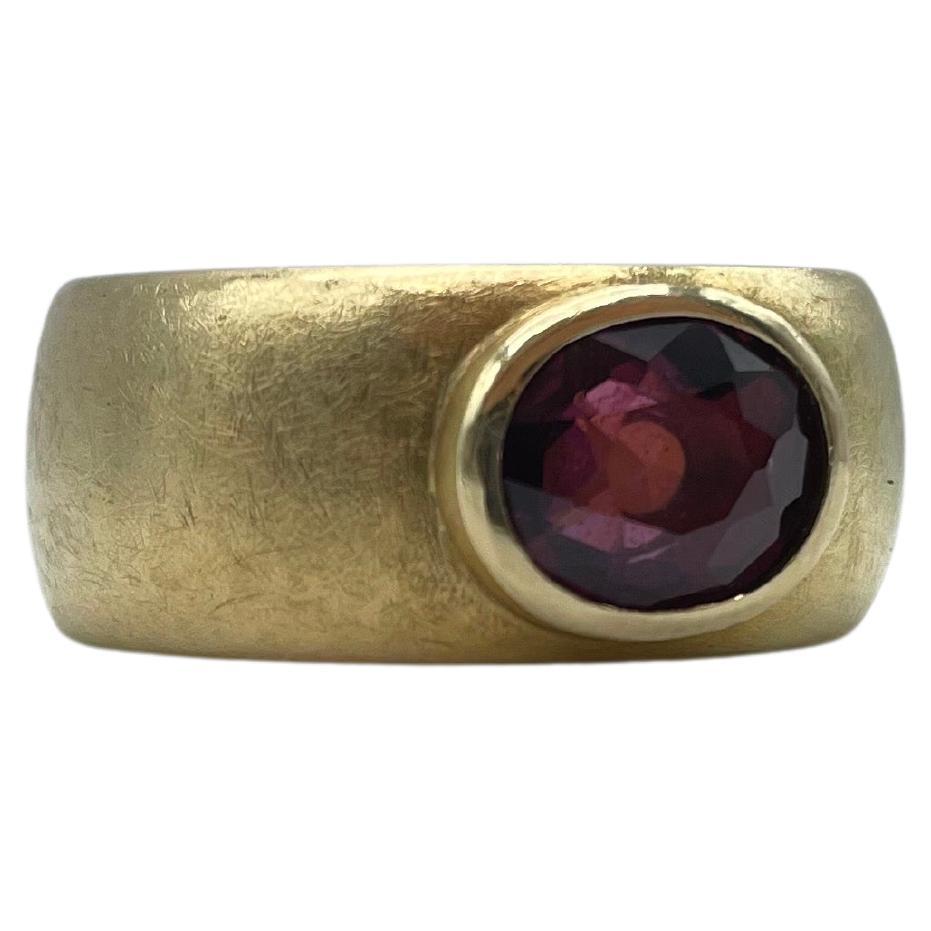 Aesthetic Movement Big powerful men ring with amethyst For Sale