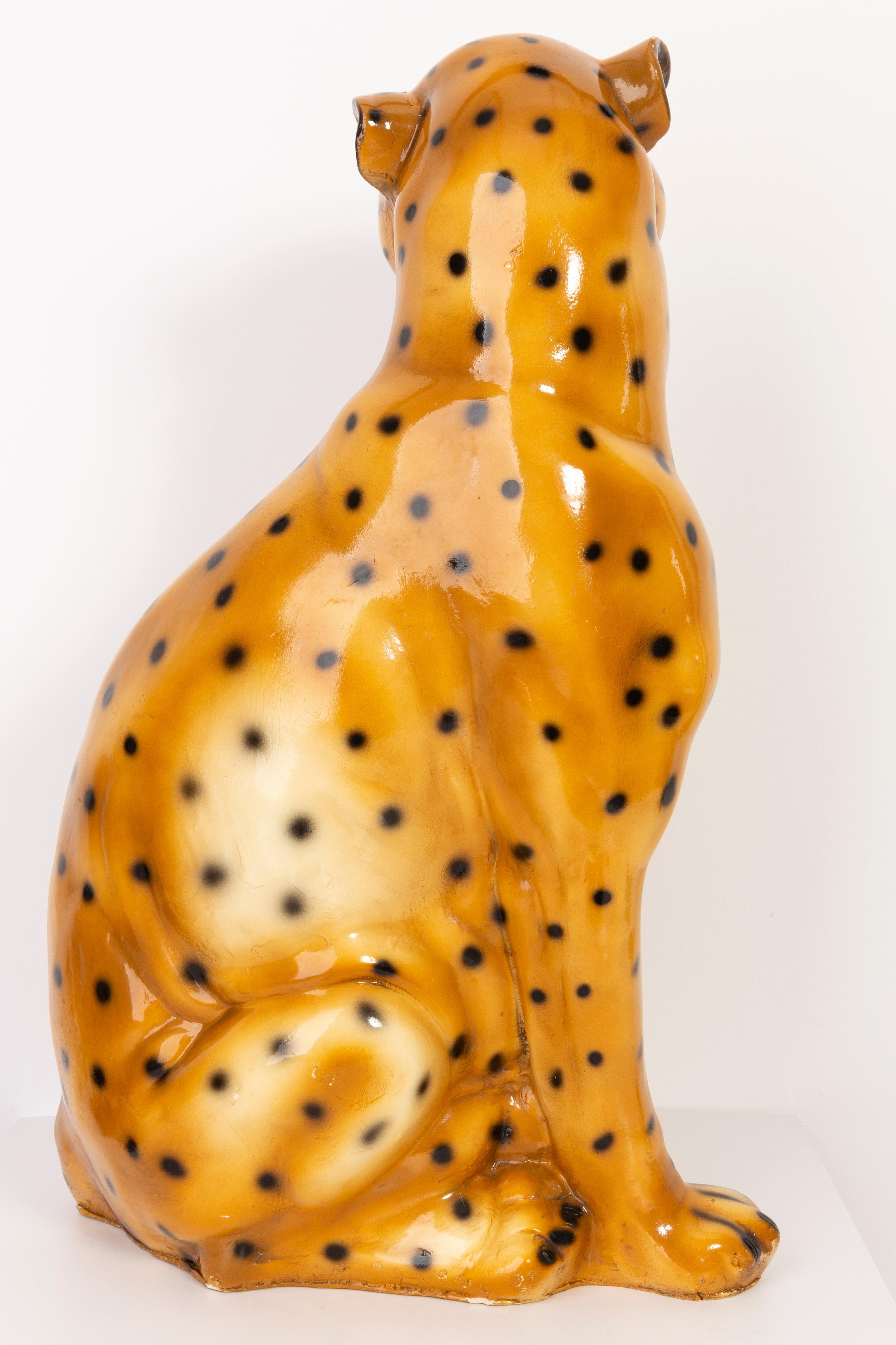 Mid-Century Modern Big Rare Ceramic Leopard Decorative Sculpture, Italy, 1960s