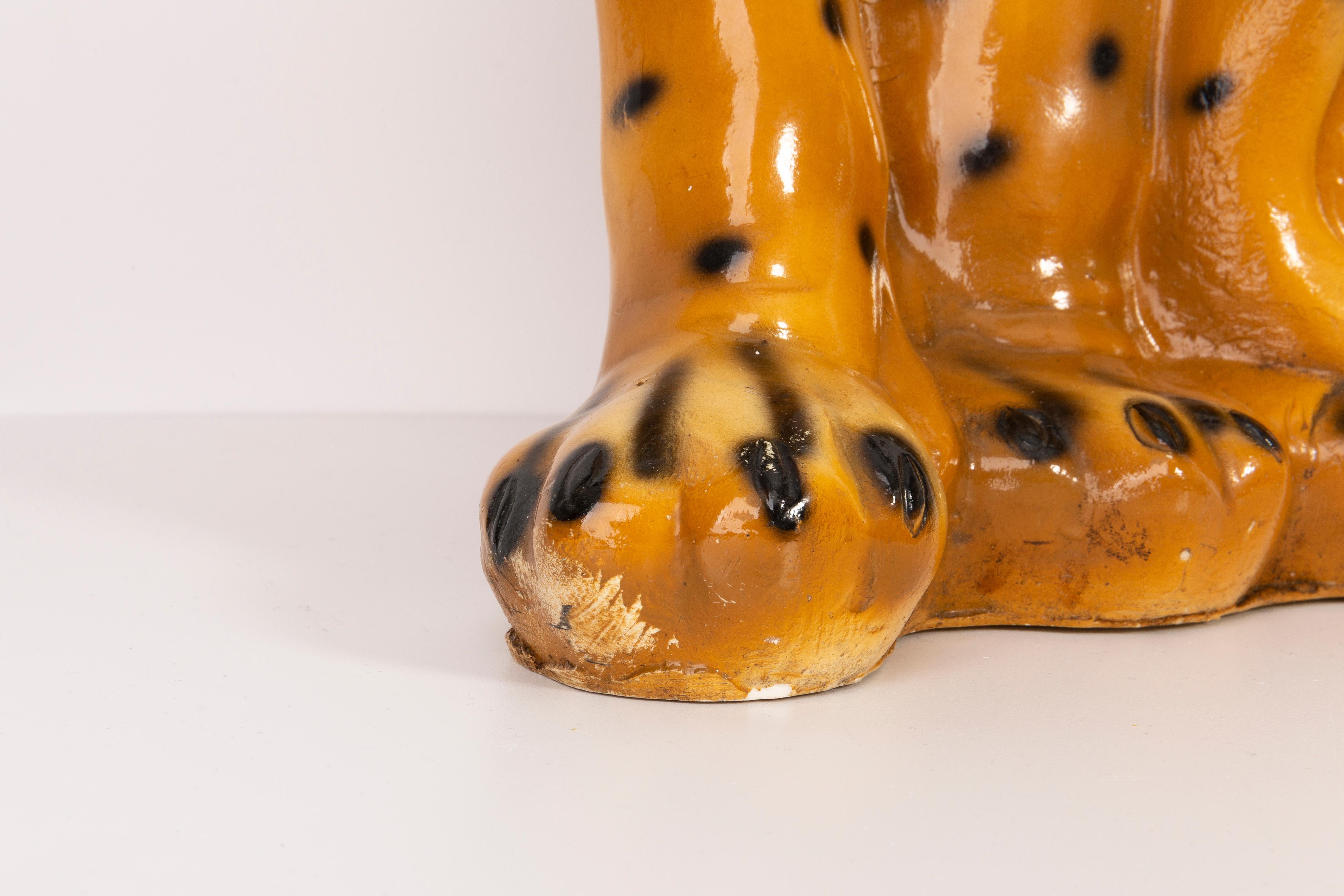 Big Rare Ceramic Leopard Decorative Sculpture, Italy, 1960s 1