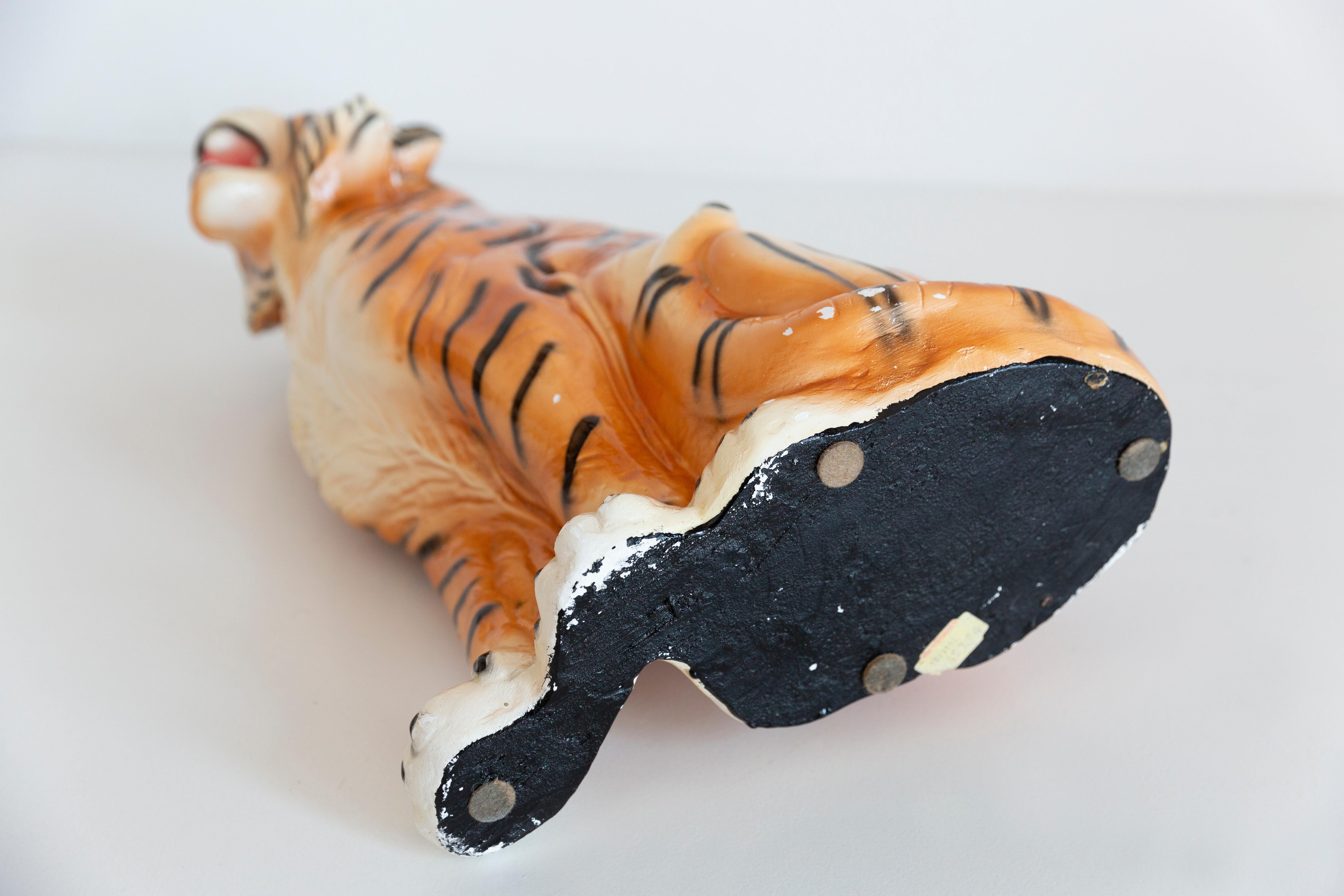 Große seltene Keramik-Tiger-Deko-Skulptur, Italien, 1960er Jahre im Angebot 9