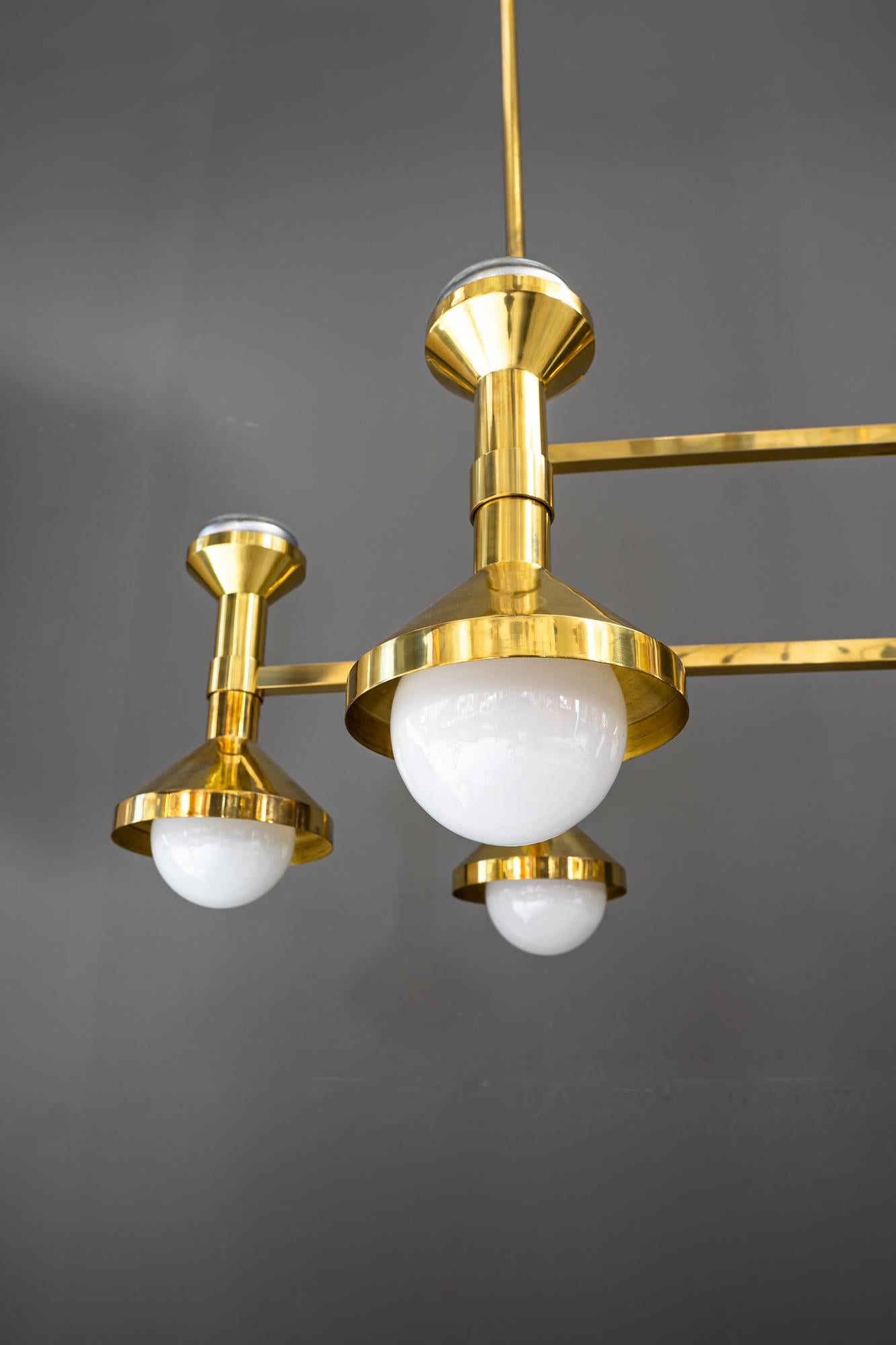 Mid-20th Century Big Rectangular Chandelier, Vienna, 1960s For Sale