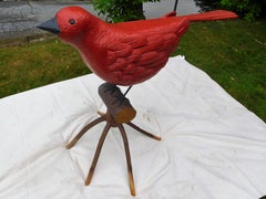 Big Red Bird, Oversized Folk Art Sculpture by Stephen Huneck, 1994 Vermont