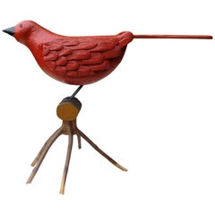 Big Red Bird, Oversized Folk Art Sculpture by Stephen Huneck, 1994 Vermont