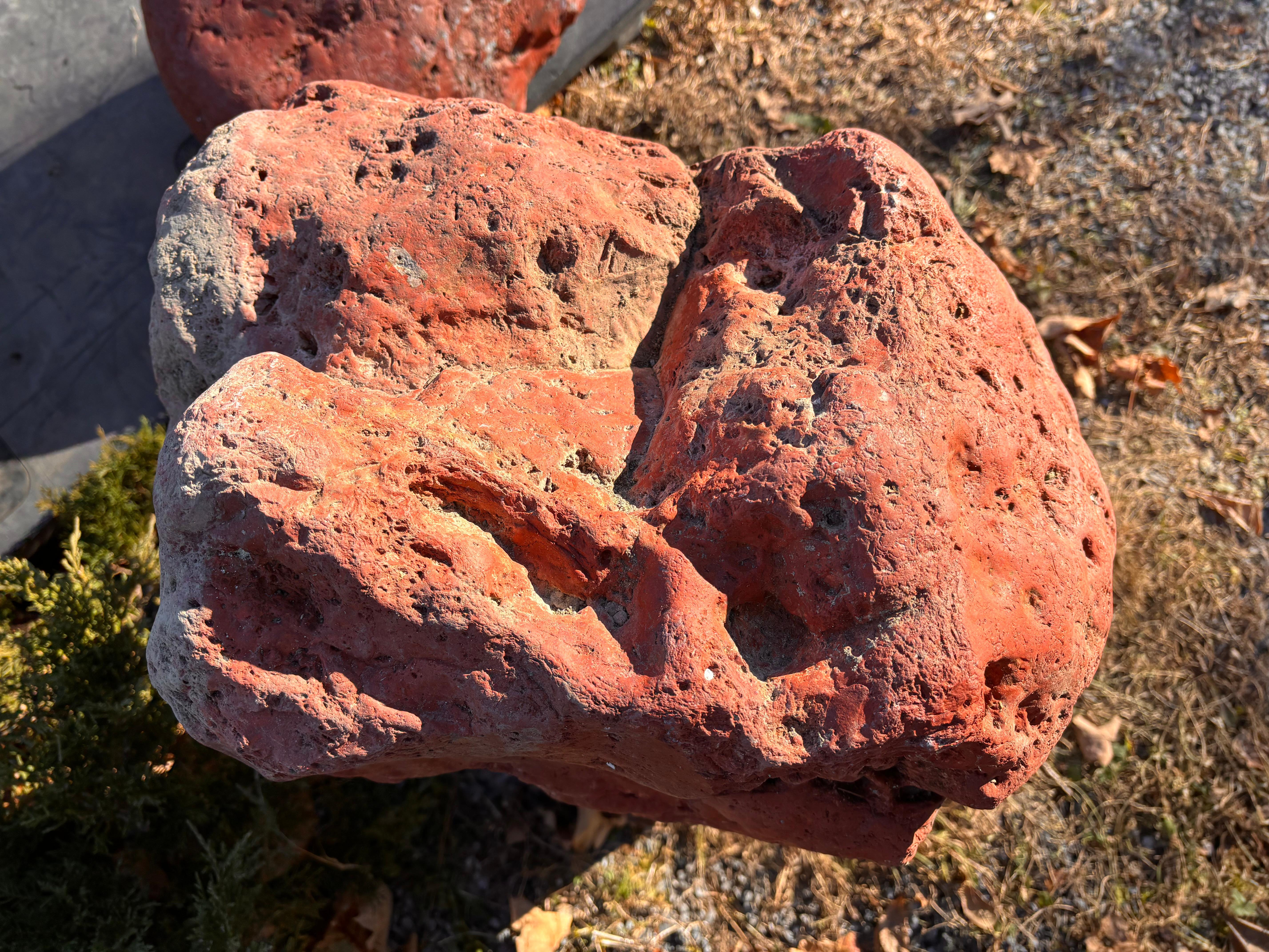 Pietra Big Red Natural Mountain Scholar Garden Stone Beauty #2 in vendita