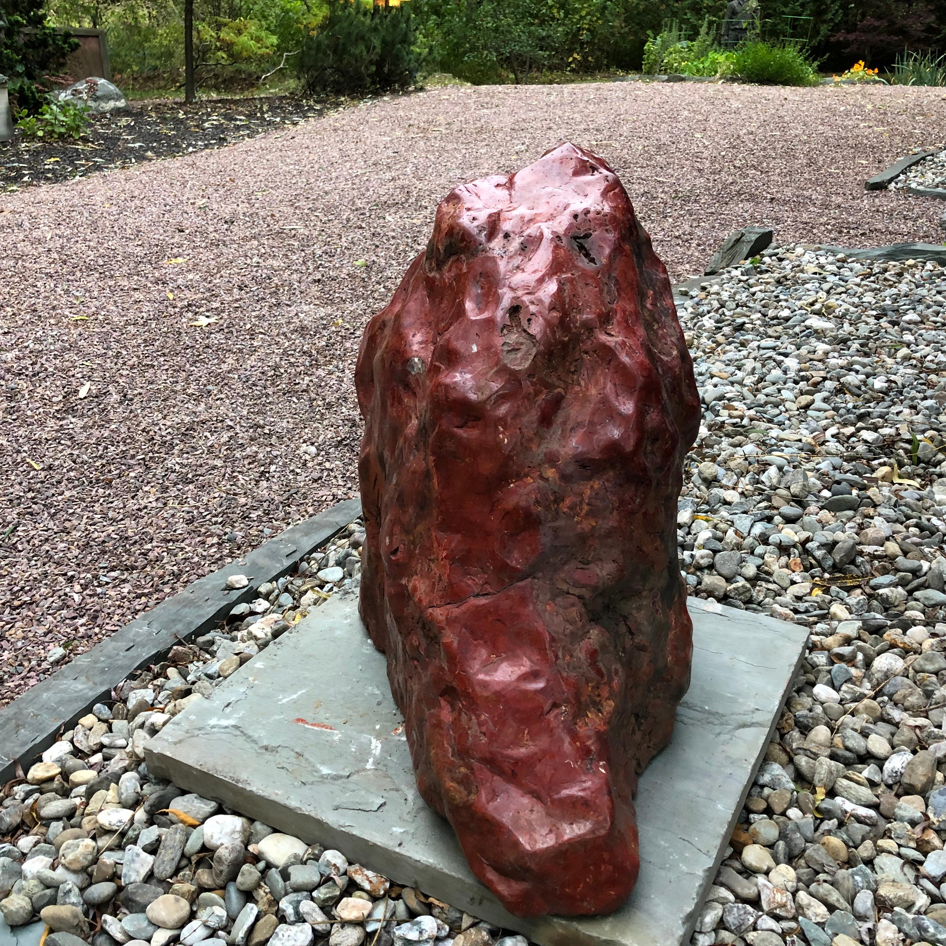 Big Red Natural Mountain Shape Scholar Viewing Stone, Spirit Rock Beauty 4
